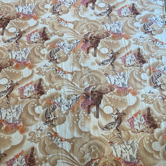 Vintage Mid Mod Asian Style Fabric - Picture 6 of 7